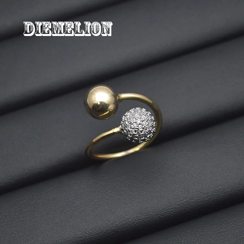 Классические открытые кольца с двойными шариками и бусинами для женщин