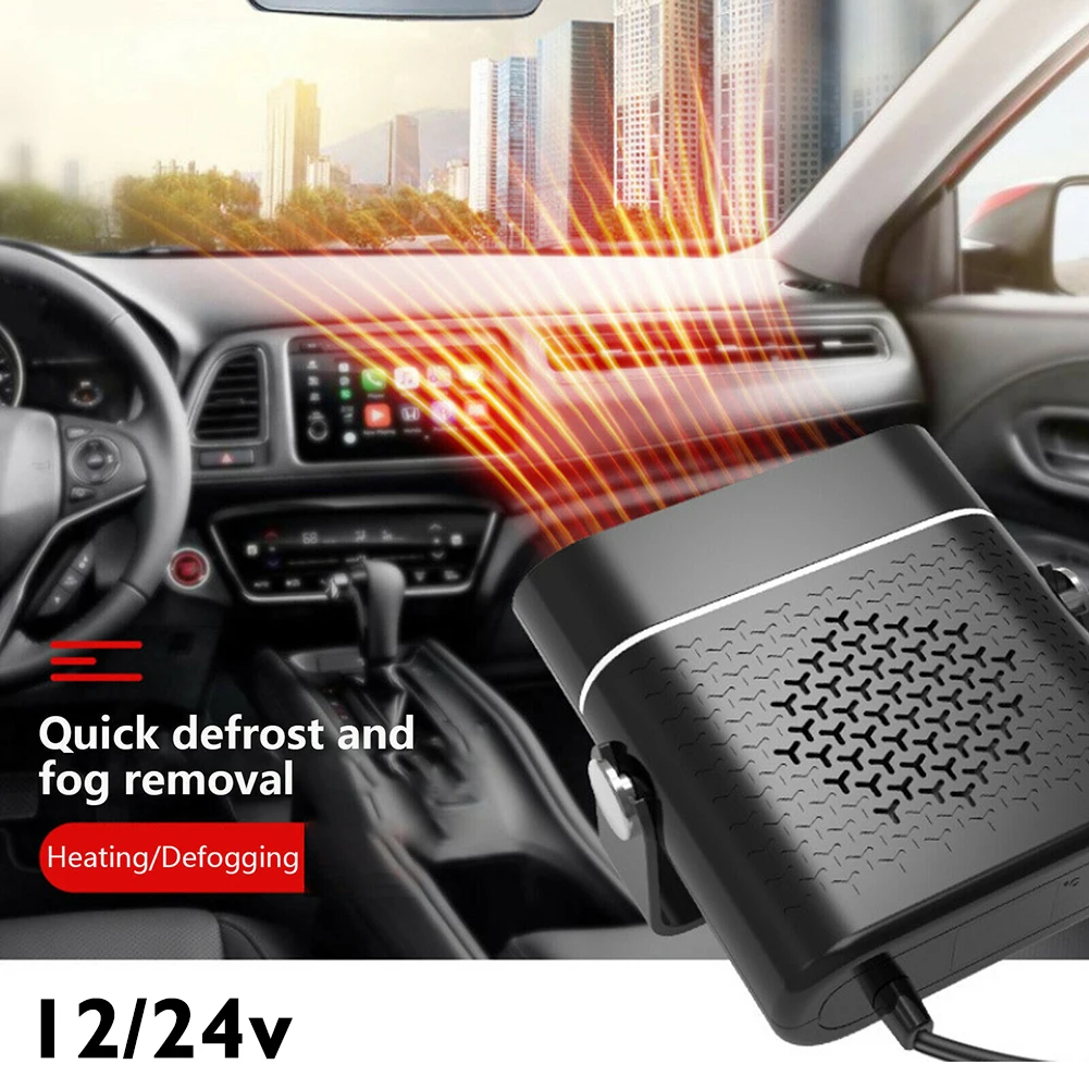 

12V 24V 150W Car Heater Dryer Plugin 2 In 1 Heater Cooler Fan Portable Demister Adjustable Car Lighter Demister Defroster