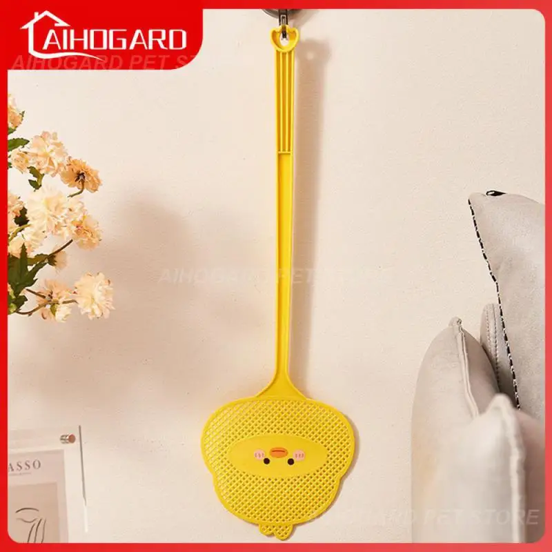 Cute Long Handle Flyswatter Durable Mosquito Swatter Fly Swatter 49.515cm Cartoon Flyswatter Swatter Elastic Plastic Fly Swatter