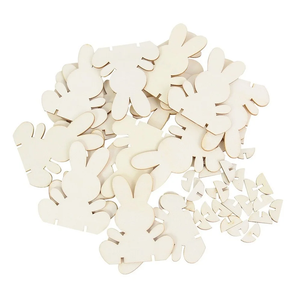 10 шт. Пасхальный кролик деревянные украшения поделки своими руками детская