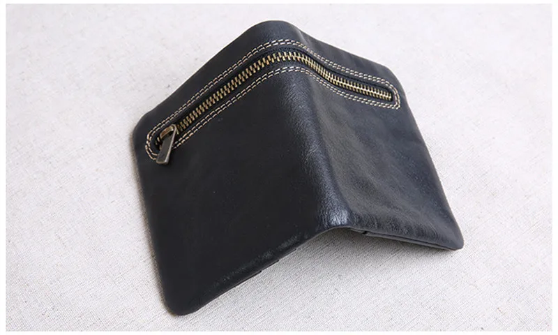 Fashion genuine leather short men's women's small wallet organizer designer natural real cowhide thin card holder coin purse