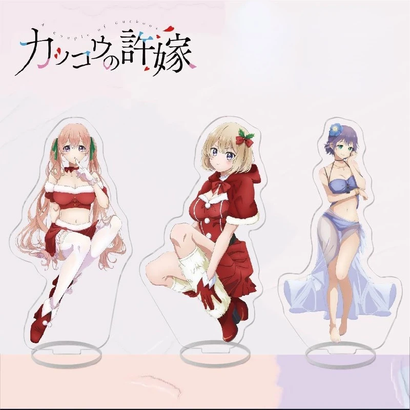 

Anime KeyChain Men A Couple of Cuckoos Key Chain Women Plate Desk Decor Acrylic Standing Collection Ornament Accesorios Kids