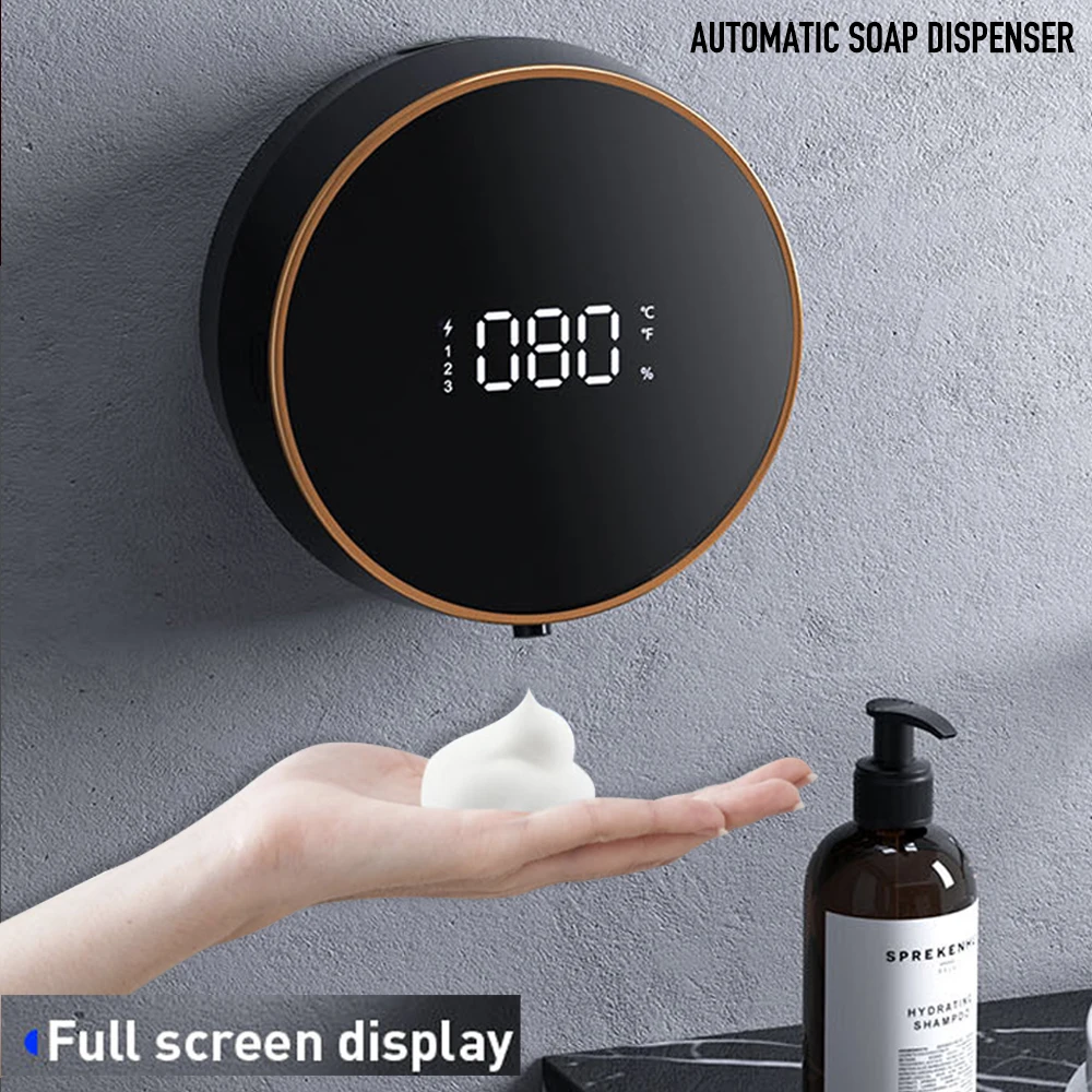 

Wall Mount Automatic Foam Soap Dispensers LED Temperature Display Electric Touchless Infrared Sensor Foam Machine Liquid Dispens