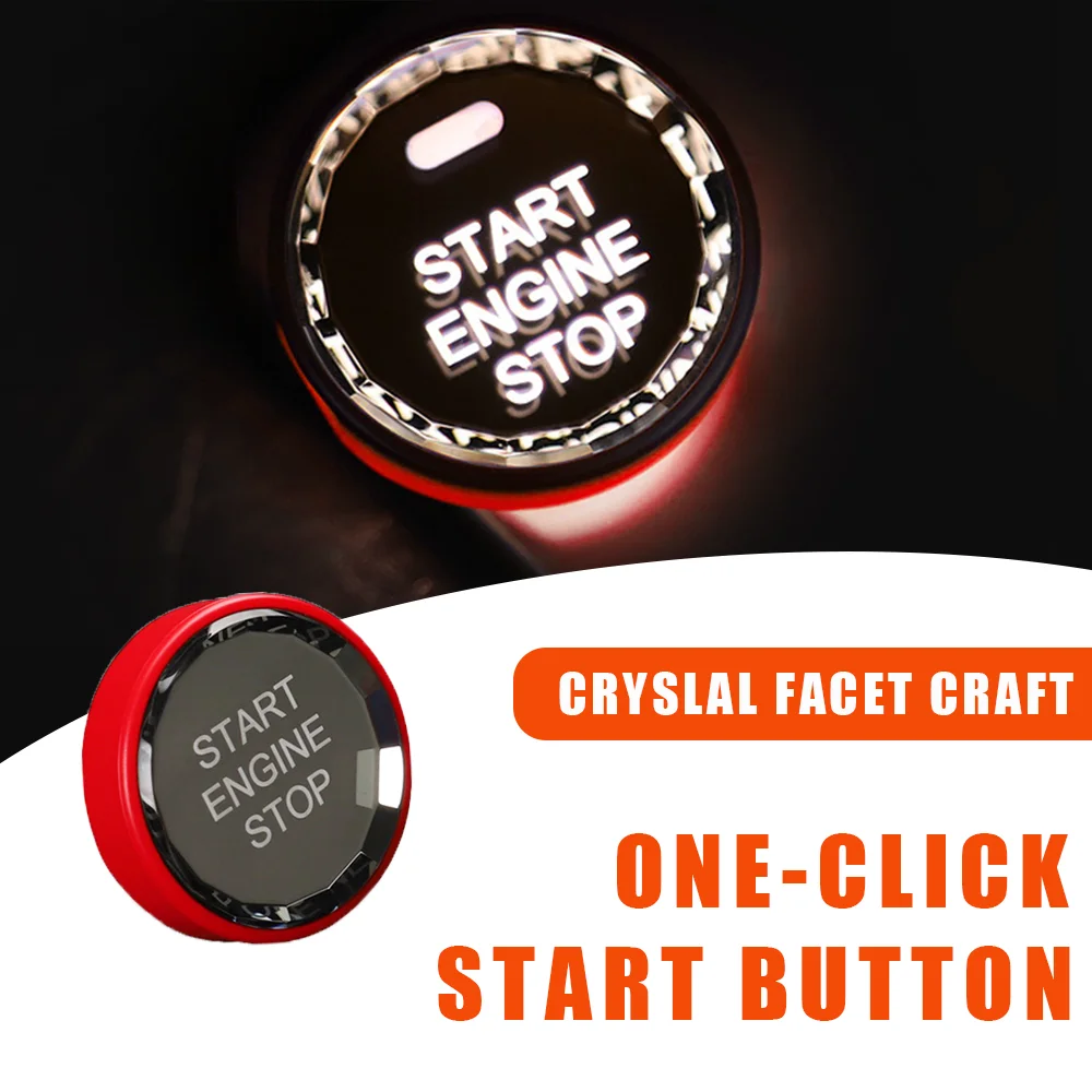 

1 Pcs For Toyota START ENGINE STOP Car Lnterior Crystal ABS Engine Button One Button Lgnition Key Decorative Switch Button Cover