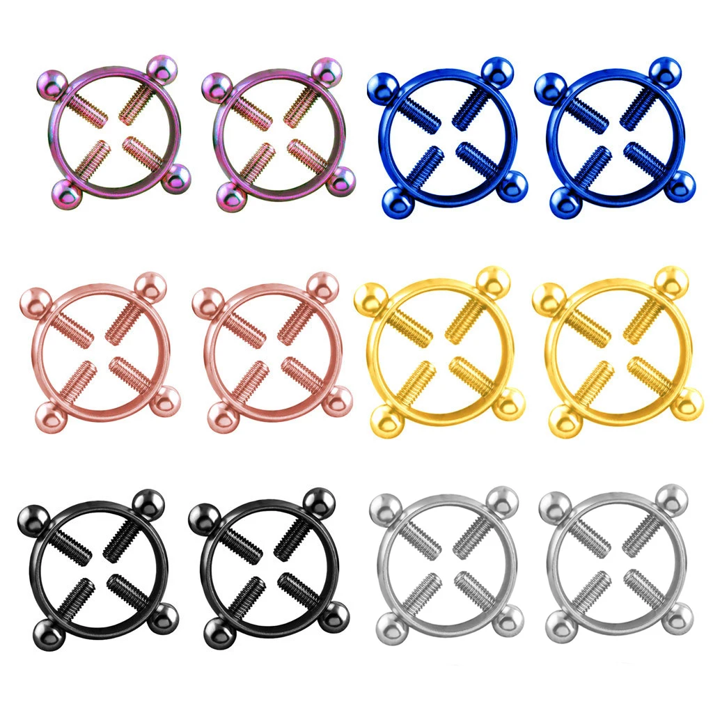 1 пара пикантный круглый пирсинг для соска кольцевой щит из нержавеющей стали