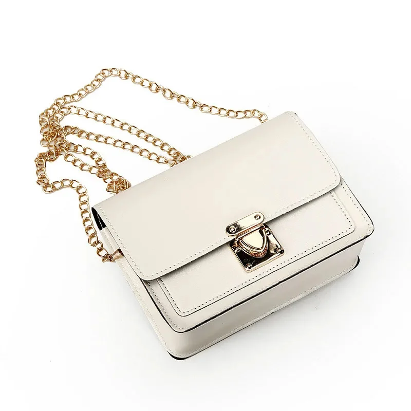 

2023 Fashion Small Women Bags All-match Chain Shoulder Bag Ladies Hit Color Stitching Bag Messenger Bag PU Mini Square Bag Purse