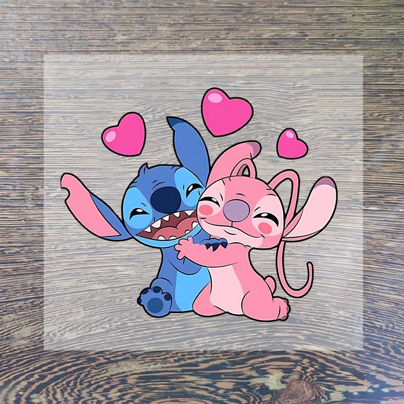 Наклейки на одежду из мультфильма Лило и Стич 10 шт
