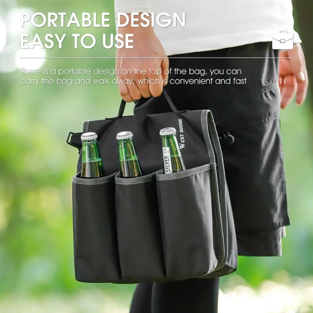 

Mountain Bike Shelf Bag 600dpvc Thick Cloth 6 Pockets Bicycle Equipment Quick Release Fixing Belt Portable Camel Bags Stable