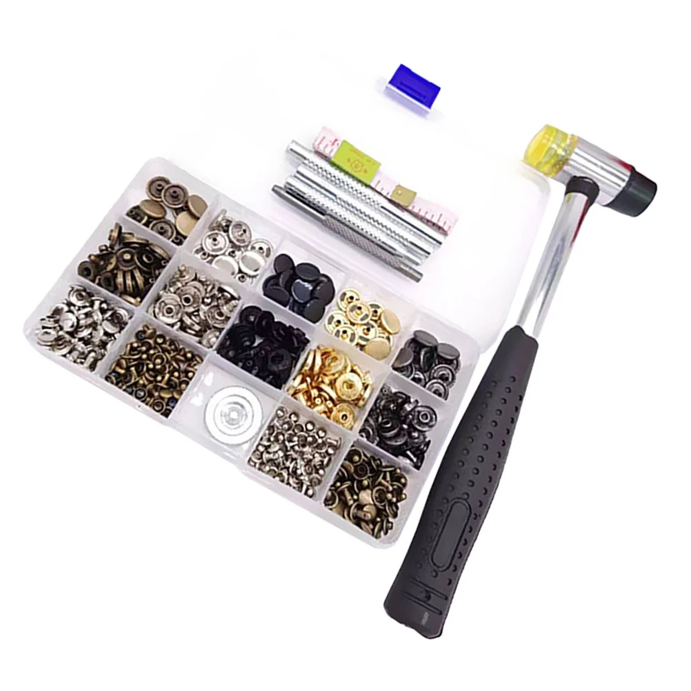 

50 Sets Snap Fastener Kit Buttons with 100 Sets Rivets and 1 Sets Install Tool