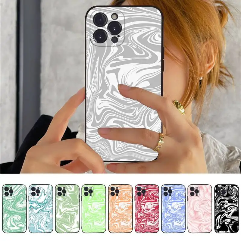 

Liquid Swirl Abstract Pattern Phone Case For iPhone 14 11 12 13 Mini Pro Max 8 7 6 6S Plus X SE 2020 XR XS Funda Case