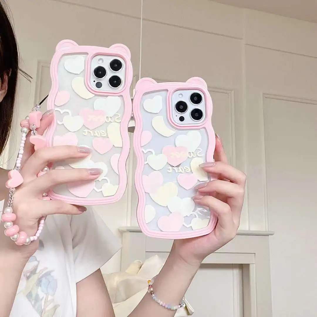 

Retro Love Lens Protection Case for IPhone 13 12 11 Pro Max Xs Max XR Clear Case Cute Cover Sweet Romantic Flower Phone Case