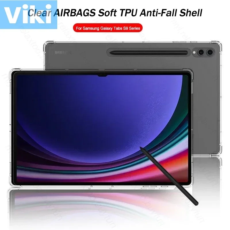 Прозрачный противоударный мягкий чехол из ТПУ для Samsung Galaxy Tab S9 Plus защитный Fundas