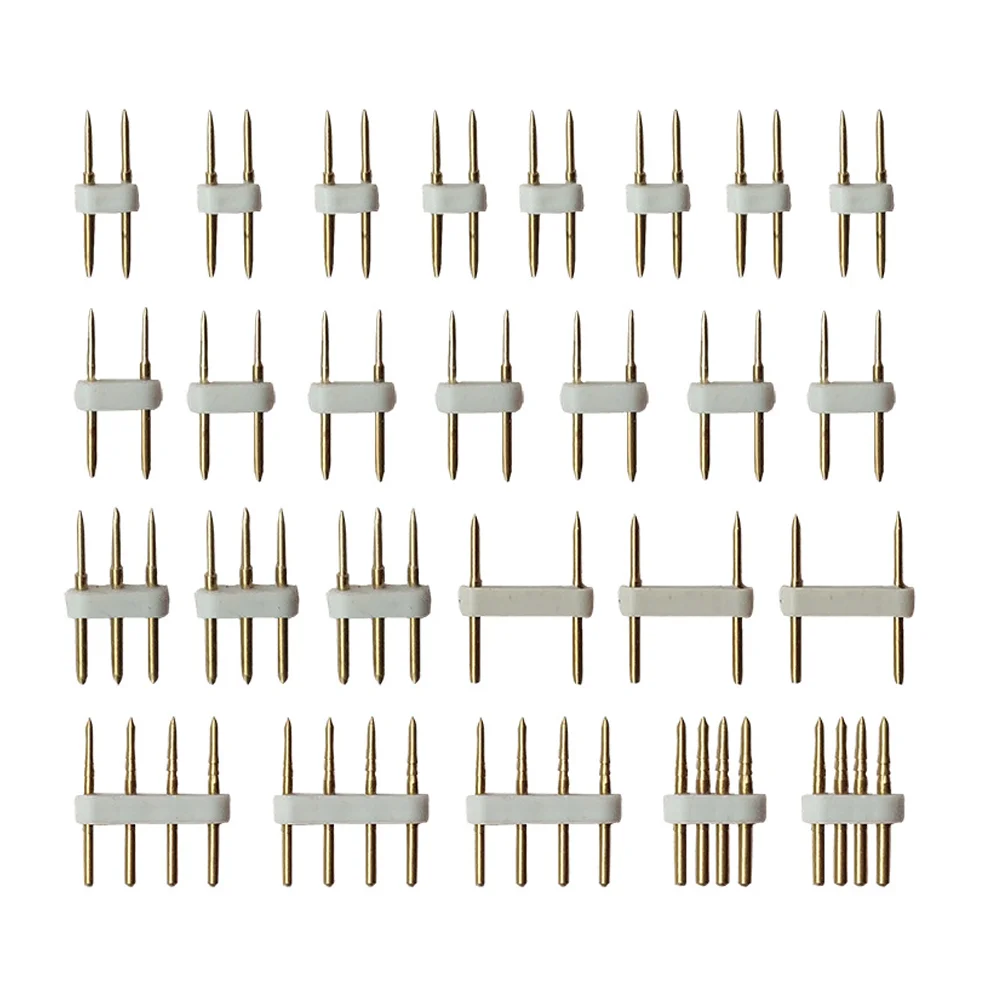 5 шт. 2-контактный 4-контактный разъем 8 мм/12 мм/10 мм рекомендуемый аксессуар медные штыри для 110 В 220 В одноцветная RGB Светодиодная лента бесплатная доставка