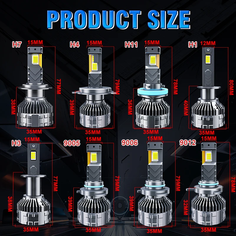 2300W H7 H1 LED Headlight 3200000LM Led Canbus Car Lamps H3 H4 H11 H13 H27 9005 9006 9007 9012 Fog Light 12V 24V 2PC