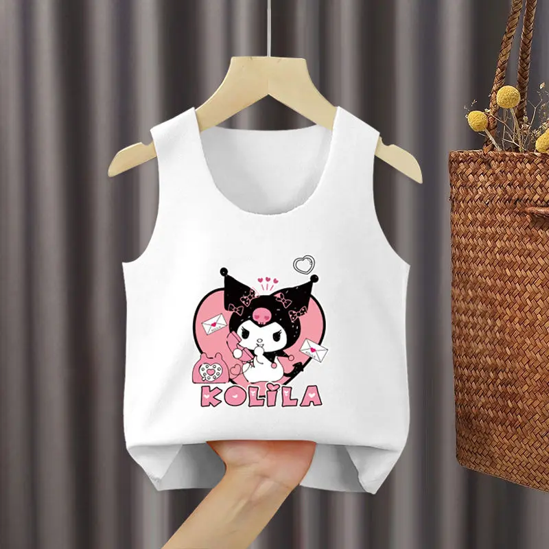 

Sanrio Kawaii Kuromi Anime Children's Vest Clothing Cute Cartoon Autumn Winter Thickened Warm Shirt Jacket Toys for Kids