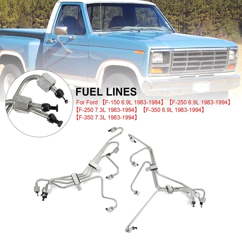 

Для Ford F150 F250 F350 6.9L 7.3L IDI Diesel F-Series 1983-1994, топливные впрыскиватели, набор линий (8) Φ, новый металл