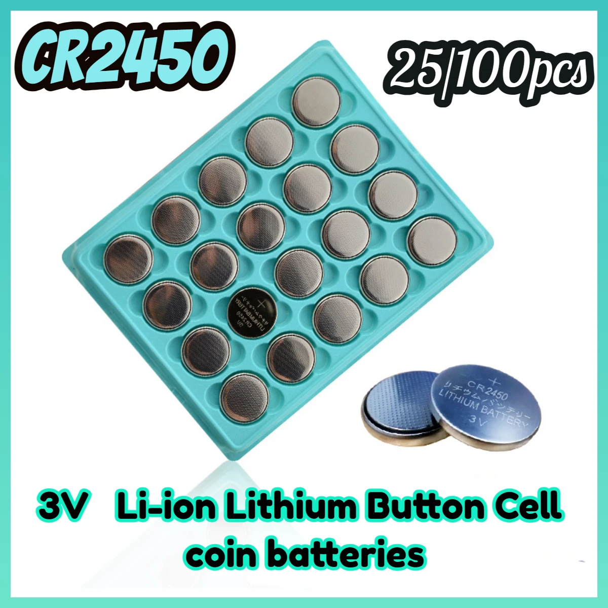

Original 2023 25/100Pcs CR2450 Button Batteries CR2450 Cell Coin Lithium Battery 3V CR 2450 For Watch Electronic Toy Remote