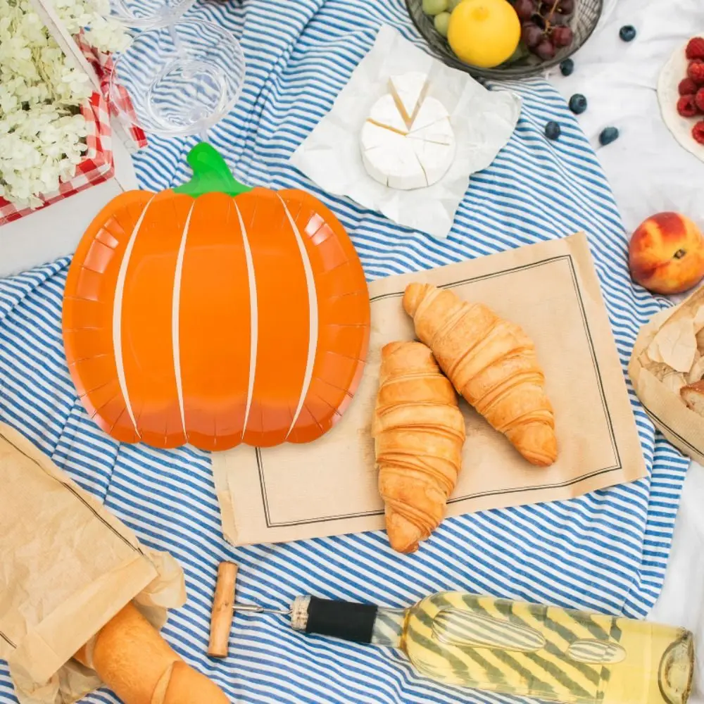 20 шт. одноразовые тарелки в виде тыквы 7/9 дюйма