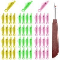 50pcs sewing machine needle threader with seam ripper fish type quick needle threading tool for small eyes embroidery needlework