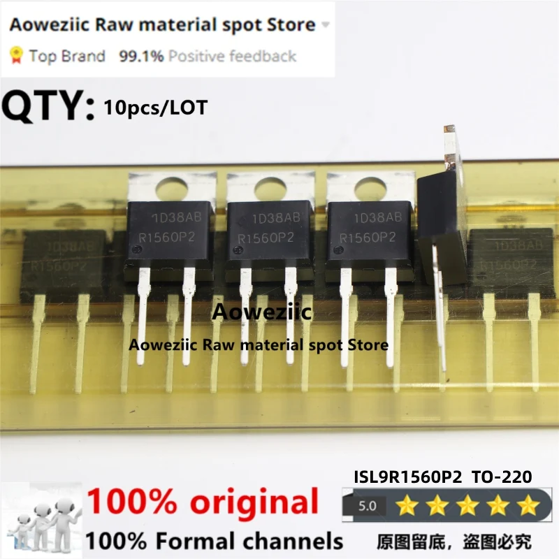 

Aoweziic 2018+ 100% New Imported Original ISL9R1560P2 TO220-2 R1560P2 Fast Recovery Diode 15A 600V