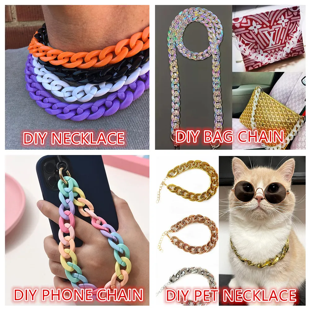 10 шт. акриловые бусины для браслета овальной цепи 38 х26 мм