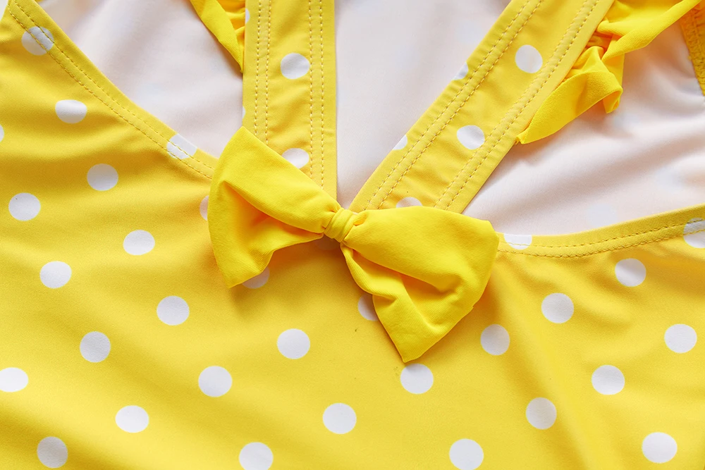 2-10Y Toddler Baby Girls swimwear one piece swimsuit Dot print Children Swimwear Swmming outfit Biquini infantil