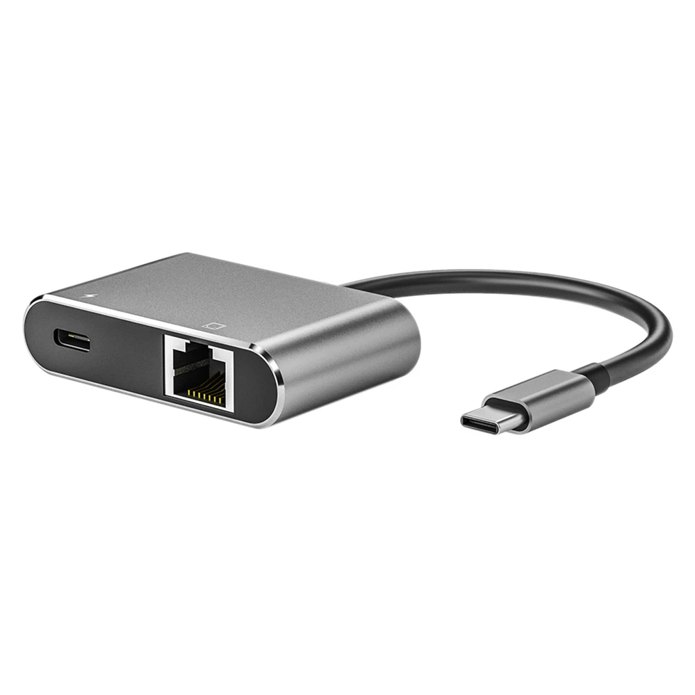 

Ethernet-адаптер 2-в-1 с портом Type-C на гигабитную сетевую карту RJ45, 1000 м, с быстрой зарядкой PD 3,0