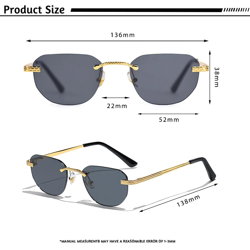 CATERSIDE новые ретро солнцезащитные очки без оправы мужские пилотные мельхиевая
