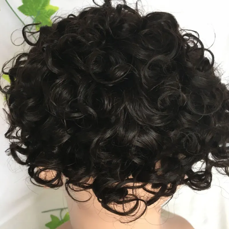 7*9 Toupee For Men 20MM Curly Men's Wigs Human Hair Super Durable Mono Lace Frontal Toupee Men HairPieces For Men Hair Toupee 1B