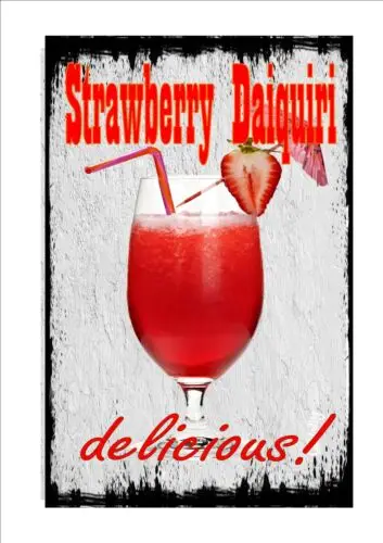 Клубника Daiquiri Новинка металлическая дверь настенный знак кухня Паб Коктейль