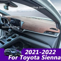 for toyota sienna 4th xl40 2021 2022 car flannel dashboard mat cover pad anti uv sun shade instrument panel carpet accessories