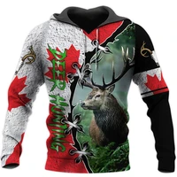 fashion fall harajuku hoodie deer hunting 3d all over printed zip hoodie unisex street casual long sleeve sweatshirt jacket