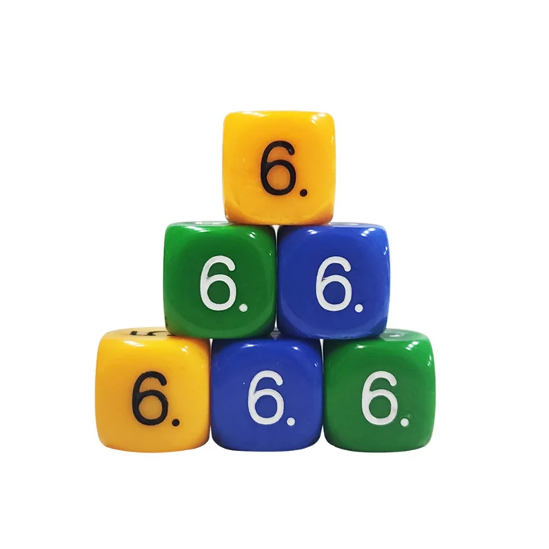 

10 pcs/set Digital Dice Sets Dice Puzzle Game Funny Game Accessory 16mm