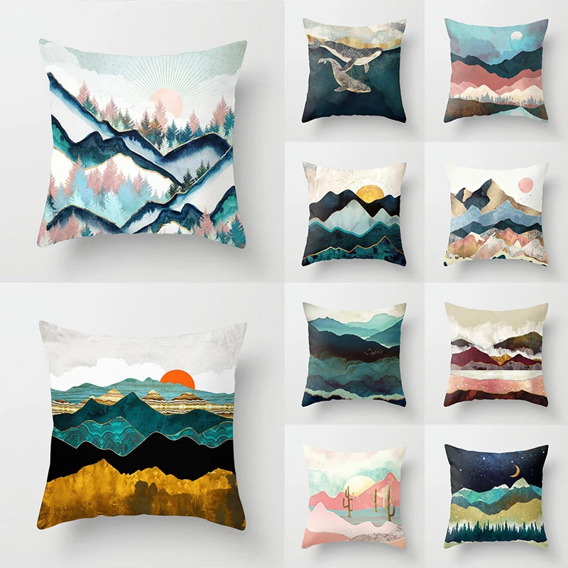 

Geometric Pillowcases Landscape Pillowcases Modern Abstract Decorative Pillows Case Livingroom Sofa Couch Throw Cushion Covers
