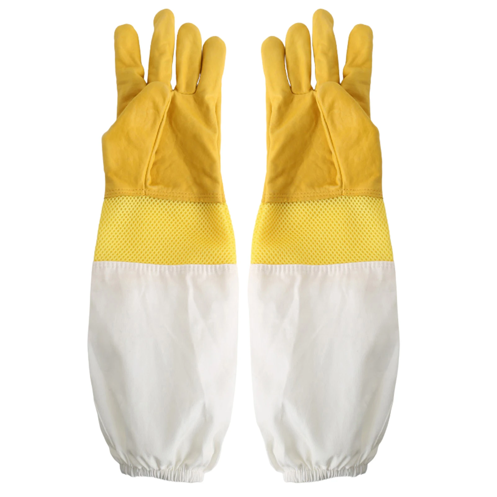 

1 Pair Beekeeping Gloves Breathable Mesh Beekeeper Gloves Ventilated Long Sleeves Durable Protective Sleeves Gloves