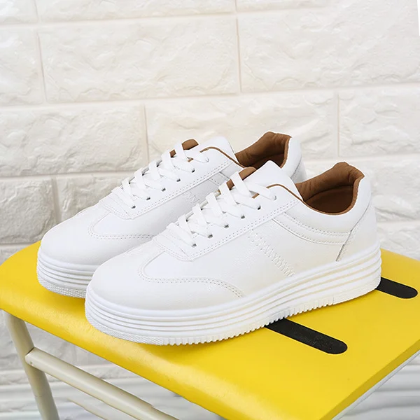 2023 Spring New White Shoes Women's Fashionable Casual Breathable Sports Versatile Heightened Single Layer