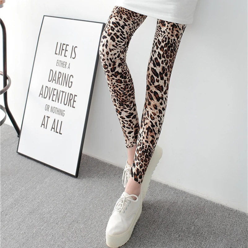 Fashion Leggings Sexy Casual Highly Elastic Leggings Thin Female Pants Leopard Print Trousers Women Fitness Tights Drop Shipping