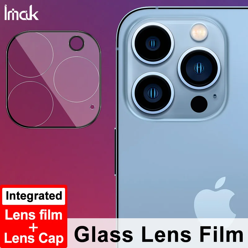 Imak 2-in-1 Integrated Wear Resistant HD Phone Camera Lens Protector for iPhone 13 Pro /13 Pro Max Camera Protection Film