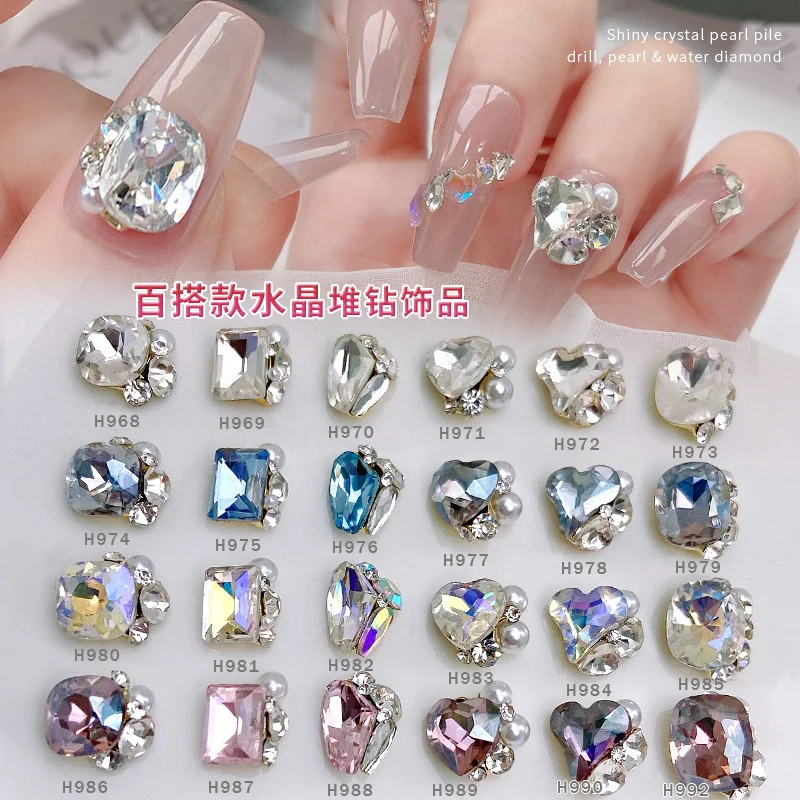 

10pcs Multi-Shapes Nail Crystal Rhinestones Sparkle Pile Diamonds Designer Charms Jewelry For Nails Manicure Decora Accessories