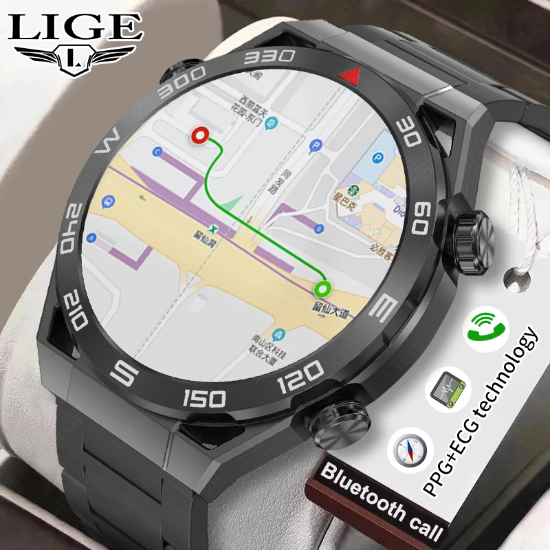 2023 GPS Motion Trajectory Recording Men Smart Watch I68 Waterproof Bluetooth Call Smartwatch ECG PPG Monitoring Smart Bracelet