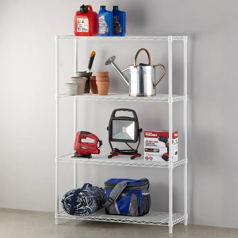 

Hyper Tough 14"W x 36"D x 54"H 4-Shelf Wire Shelving Unit, White