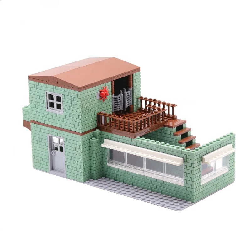 

432pcs War Scene City PUBG Abandoned Building House Creator Architecture Blocks Playmobil Figures Mini Bricks Toys for Children