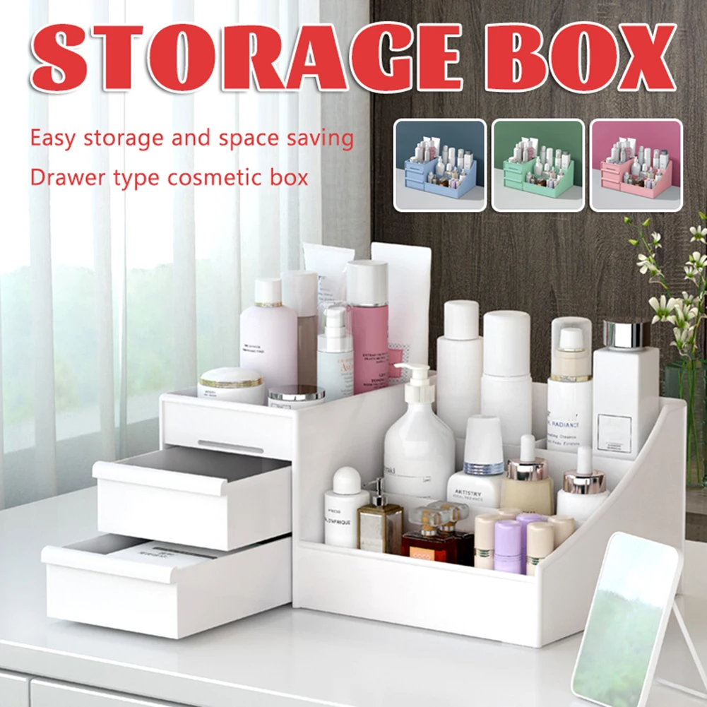 

Drawer-type Multi-functional Cosmetic Storage Box Jewelry Compartment Organizer Box Desktop Dresser Plastic Mask Lipstick Rack
