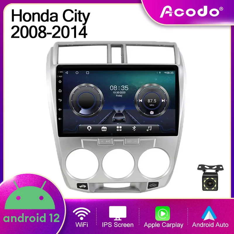 

Acodo Android 12 9'' Car Radio Honda City 2008-2014 CarPlayer GPS CarPlay Auto IPS Screen WiFi BT FM SWC Stereo Audio Headunit