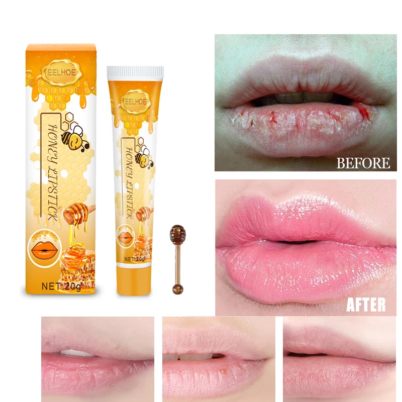 

Honey Lip Balm Mask Nourishing Hydrating Lightening Lip Lines Smoothing Dryness Pink Men & Women Winter Repair Lip Care Essence