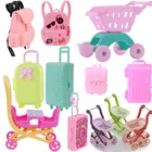 Барби, аксессуары для кукол, коробка на колесиках для покупок, уличная дорожная одежда, однотонный чемодан для хранения одежды, 1 шт., 20 г