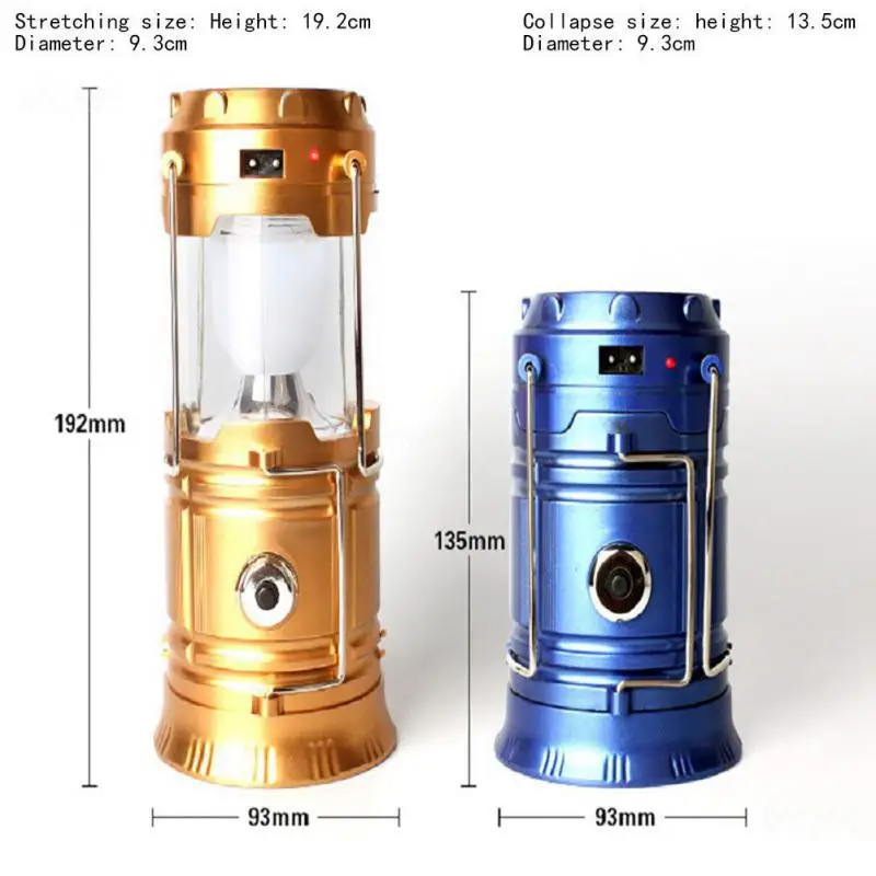 

Outdoor Solar Light USB Rechargeable LED Emergency Lights Portable Lanterns Tent Lamp Battery Lantern BBQ Hiking Camping Light