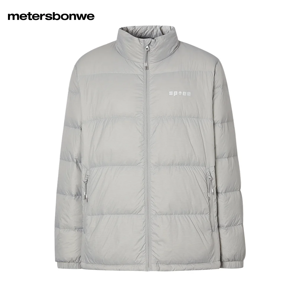Metersbonwe Graphene Fabric Warm Down Wear For Men 90% Gray Duck Down Stand Collar Solid Color Warm Wear Fit Winter Down Coats