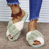 new design sexy women winter house furry slippers fluffy warm home slides flats fashion indoor floor shoes outdoor flip flops
