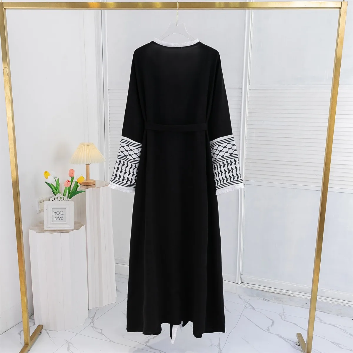 Женский Традиционный Фестивальный Кардиган Абая С Открытой Передней Частью